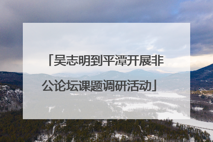 吴志明到平潭开展非公论坛课题调研活动