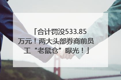 合计罚没533.85万元！两大头部券商前员工“老鼠仓”曝光！