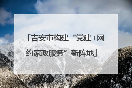 吉安市构建“党建+网约家政服务”新阵地