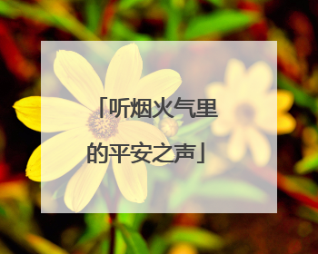 听烟火气里的平安之声