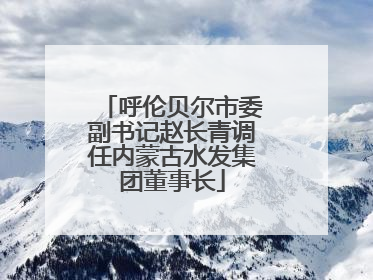 呼伦贝尔市委副书记赵长青调任内蒙古水发集团董事长