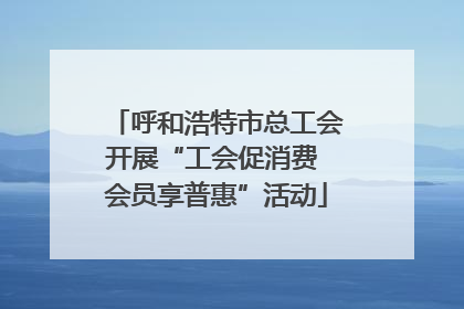 呼和浩特市总工会开展“工会促消费 会员享普惠”活动