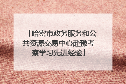 哈密市政务服务和公共资源交易中心赴豫考察学习先进经验
