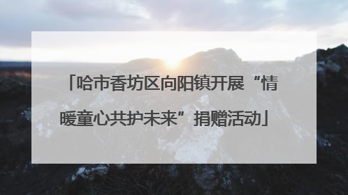 哈市香坊区向阳镇开展“情暖童心共护未来”捐赠活动