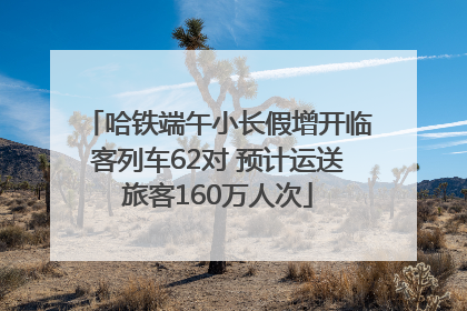 哈铁端午小长假增开临客列车62对 预计运送旅客160万人次