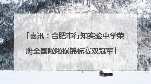 喜讯：合肥市行知实验中学荣膺全国啦啦操锦标赛双冠军