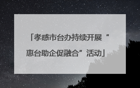 孝感市台办持续开展“惠台助企促融合”活动