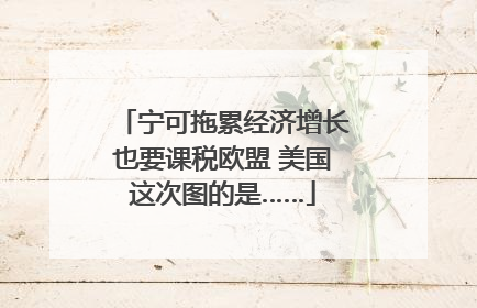 宁可拖累经济增长也要课税欧盟 美国这次图的是……