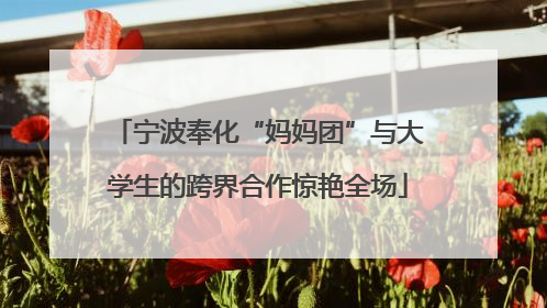 宁波奉化“妈妈团”与大学生的跨界合作惊艳全场