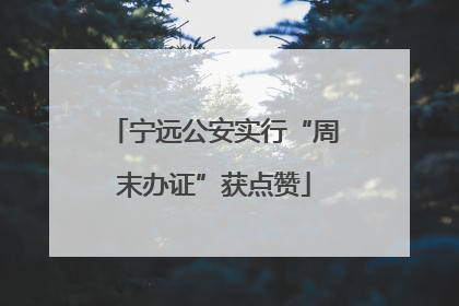 宁远公安实行“周末办证”获点赞