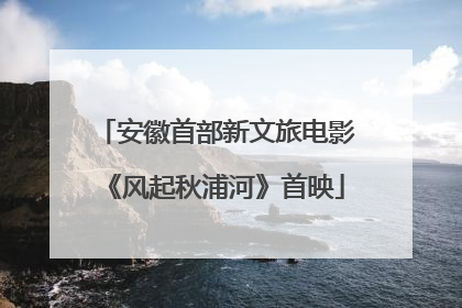安徽首部新文旅电影《风起秋浦河》首映