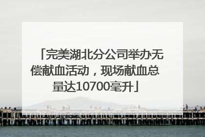 完美湖北分公司举办无偿献血活动，现场献血总量达10700毫升
