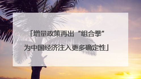 增量政策再出“组合拳” 为中国经济注入更多确定性