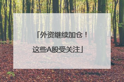 外资继续加仓！这些A股受关注