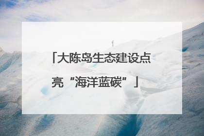 大陈岛生态建设点亮“海洋蓝碳”