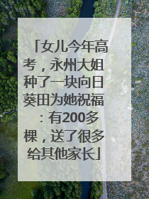 女儿今年高考，永州大姐种了一块向日葵田为她祝福：有200多棵，送了很多给其他家长