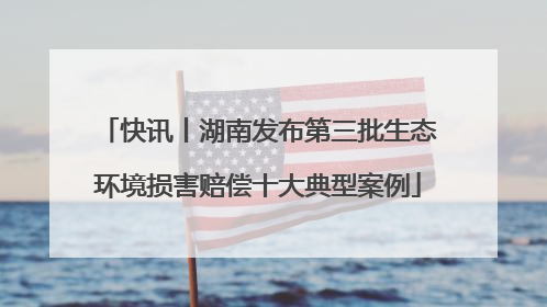 快讯丨湖南发布第三批生态环境损害赔偿十大典型案例