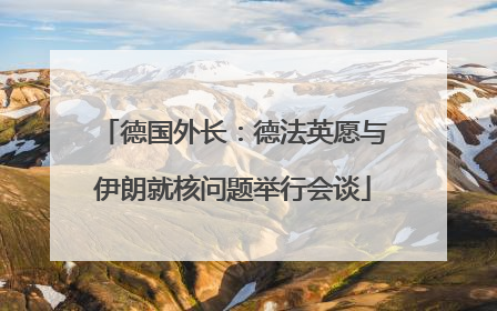 德国外长：德法英愿与伊朗就核问题举行会谈