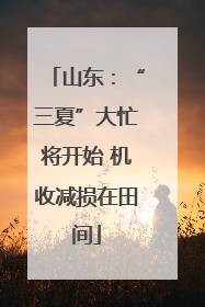 山东：“三夏”大忙将开始 机收减损在田间