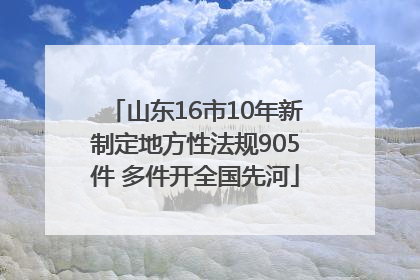 山东16市10年新制定地方性法规905件 多件开全国先河