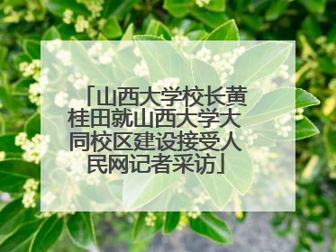 山西大学校长黄桂田就山西大学大同校区建设接受人民网记者采访