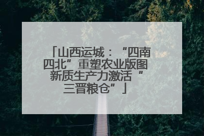 山西运城：“四南四北”重塑农业版图 新质生产力激活“三晋粮仓”