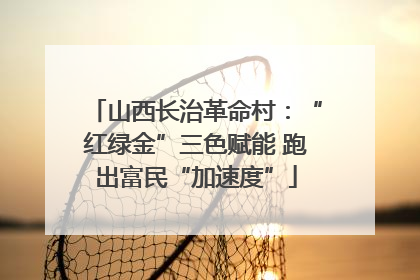 山西长治革命村：“红绿金”三色赋能 跑出富民“加速度”