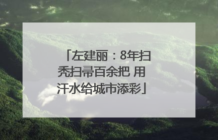 左建丽：8年扫秃扫帚百余把 用汗水给城市添彩