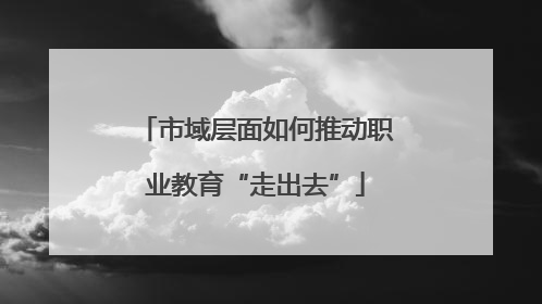 市域层面如何推动职业教育“走出去”
