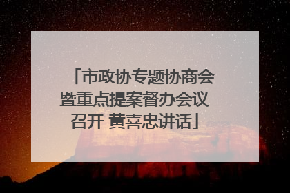 市政协专题协商会暨重点提案督办会议召开 黄喜忠讲话