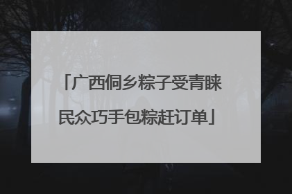 广西侗乡粽子受青睐 民众巧手包粽赶订单
