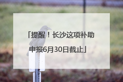 提醒！长沙这项补助申报6月30日截止