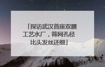 探访武汉首座双膜工艺水厂，筛网孔径比头发丝还细