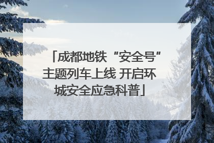 成都地铁“安全号”主题列车上线 开启环城安全应急科普