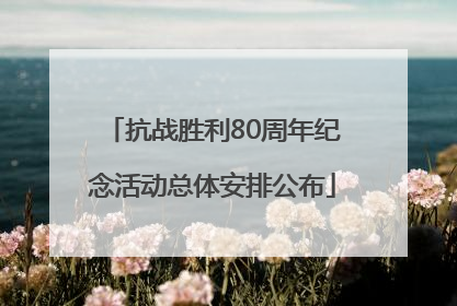 抗战胜利80周年纪念活动总体安排公布