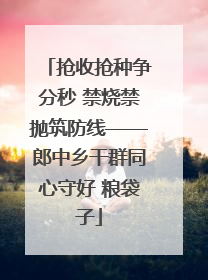 抢收抢种争分秒 禁烧禁抛筑防线——郎中乡干群同心守好 粮袋子