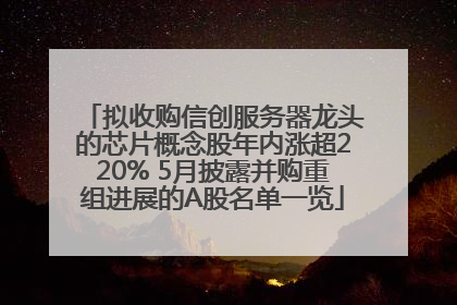 拟收购信创服务器龙头的芯片概念股年内涨超220% 5月披露并购重组进展的A股名单一览