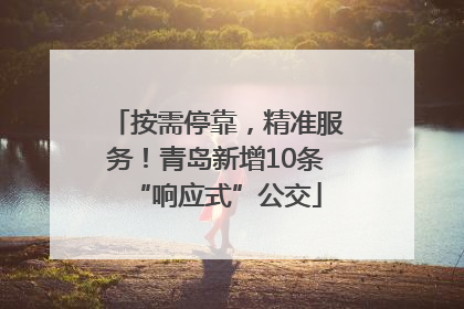 按需停靠，精准服务！青岛新增10条“响应式”公交