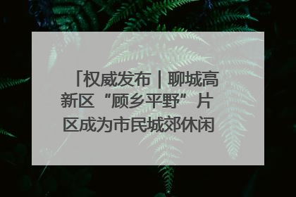 权威发布｜聊城高新区“顾乡平野”片区成为市民城郊休闲全新目的地