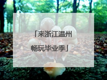 来浙江温州畅玩毕业季