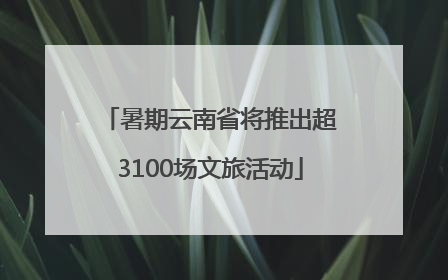 暑期云南省将推出超3100场文旅活动
