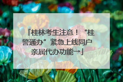 桂林考生注意！“桂警通办”紧急上线同户亲属代办功能→
