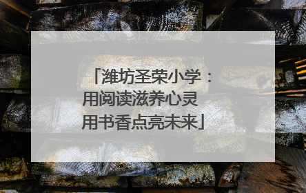 潍坊圣荣小学：用阅读滋养心灵 用书香点亮未来
