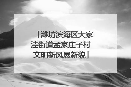 潍坊滨海区大家洼街道孟家庄子村文明新风展新貌