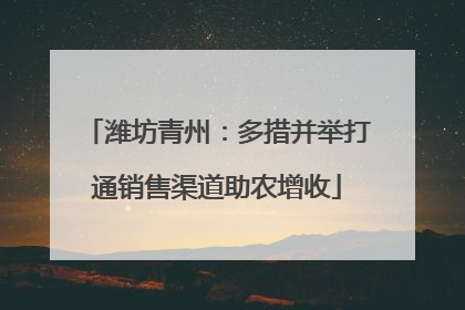 潍坊青州：多措并举打通销售渠道助农增收
