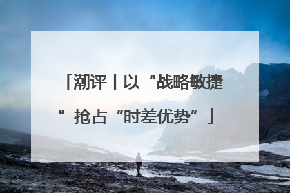 潮评丨以“战略敏捷”抢占“时差优势”