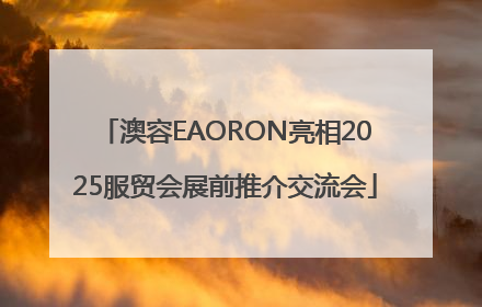 澳容EAORON亮相2025服贸会展前推介交流会