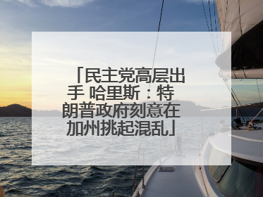 民主党高层出手 哈里斯：特朗普政府刻意在加州挑起混乱