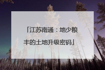 江苏南通：地少粮丰的土地升级密码