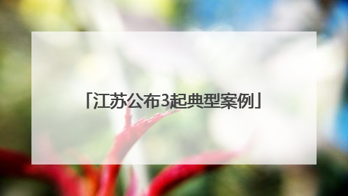 江苏公布3起典型案例